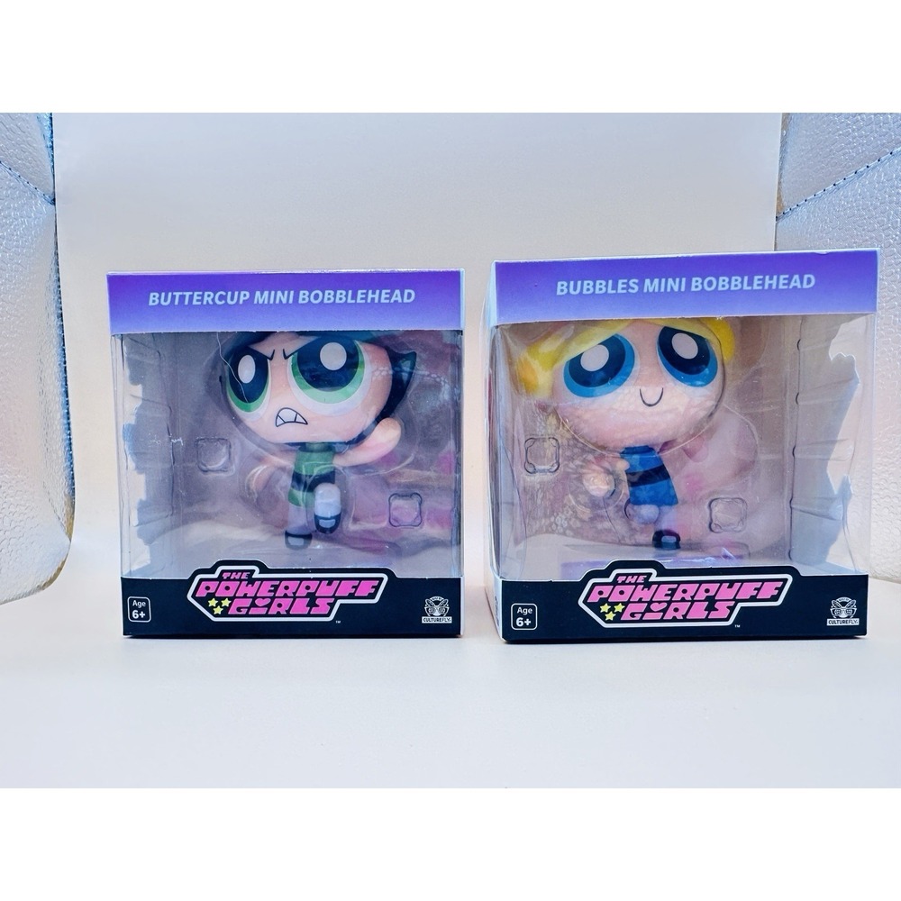 Powerpuff Girls Buttercup Bubbles Mini Bobblehead CultureFly New In Box